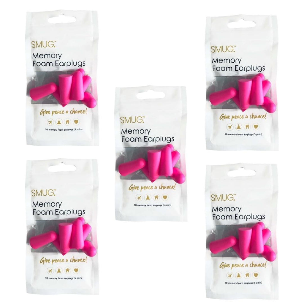 Memory Foam Earplugs Bright Pink 5 packs