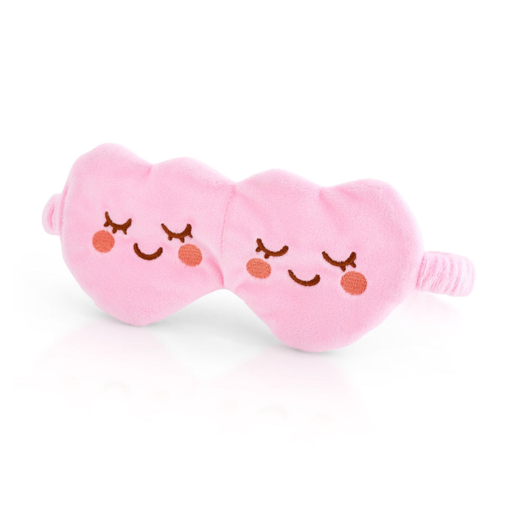 Pink Hearts Plush Sleep Mask