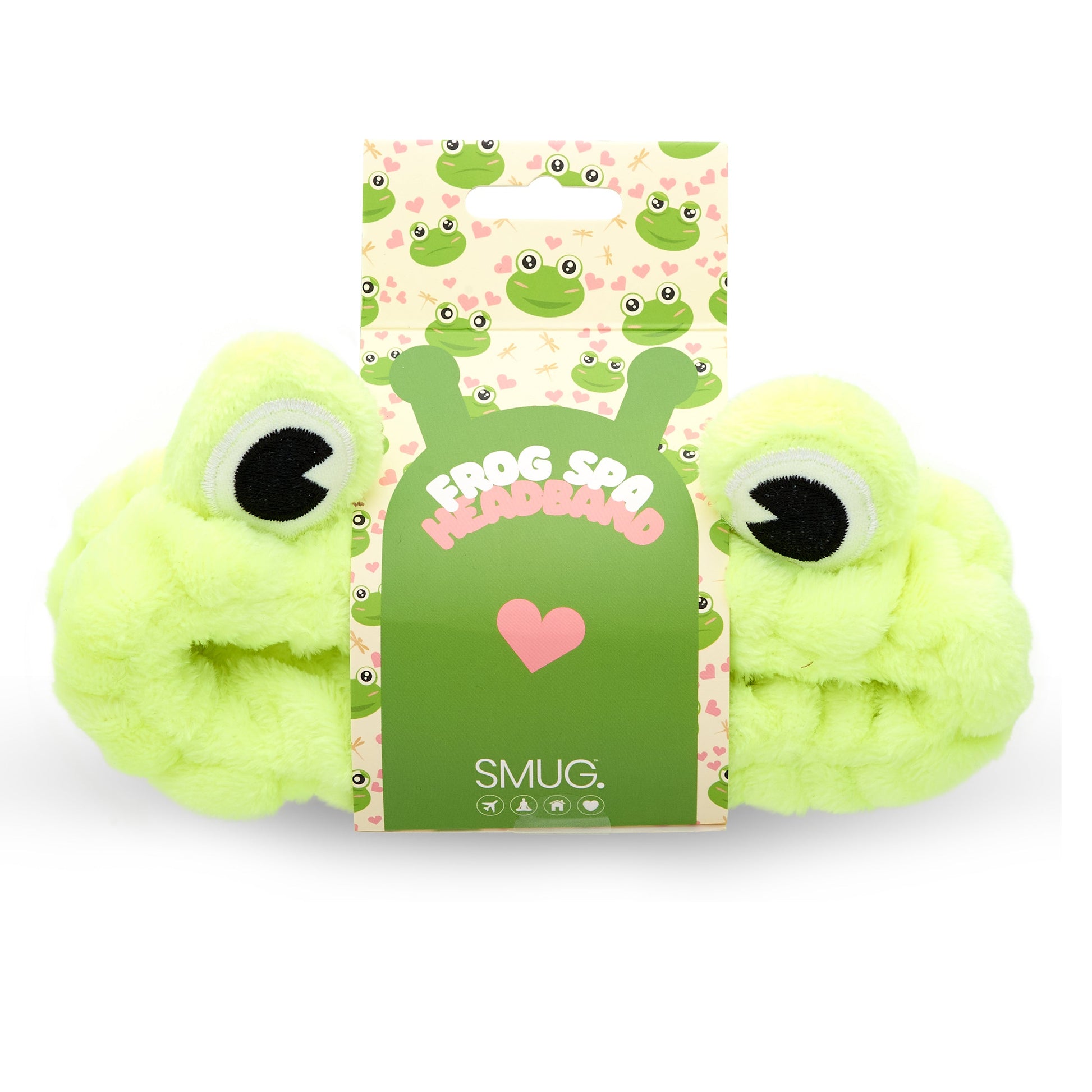 Frog Spa Headband in Lime Green Plush