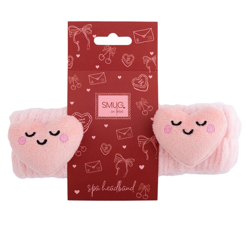 Pink Hearts Spa Headband