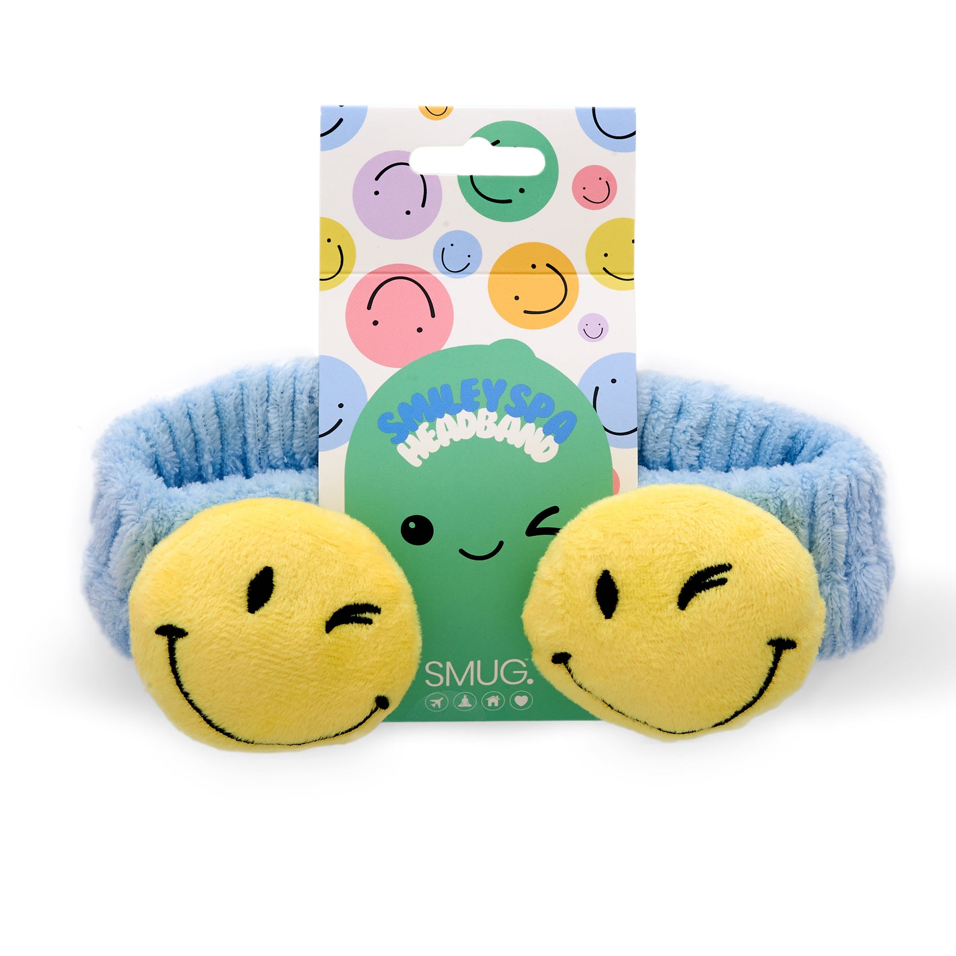 Smiley Face Spa Headband for Skincare and Beauty Routines