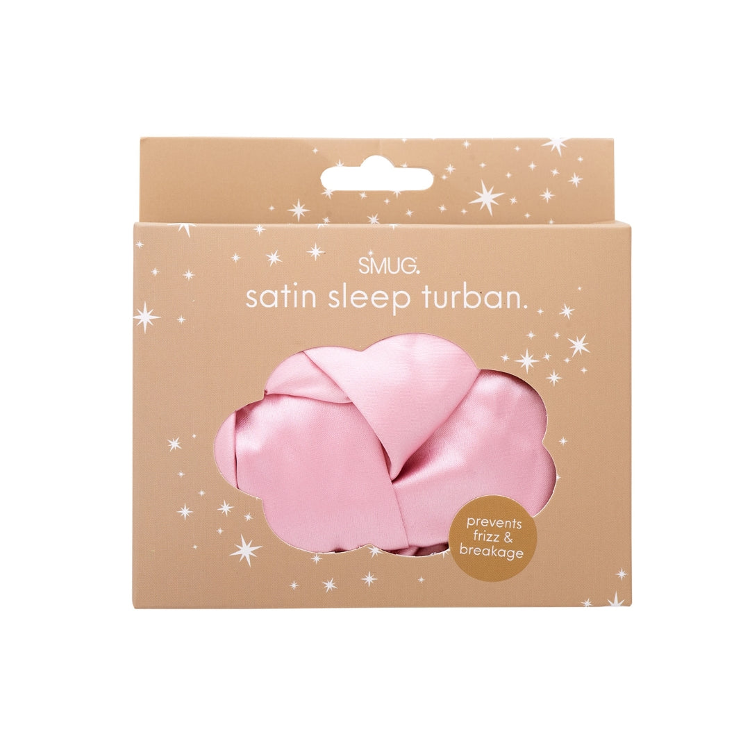 Satin Sleep Turban in Blush