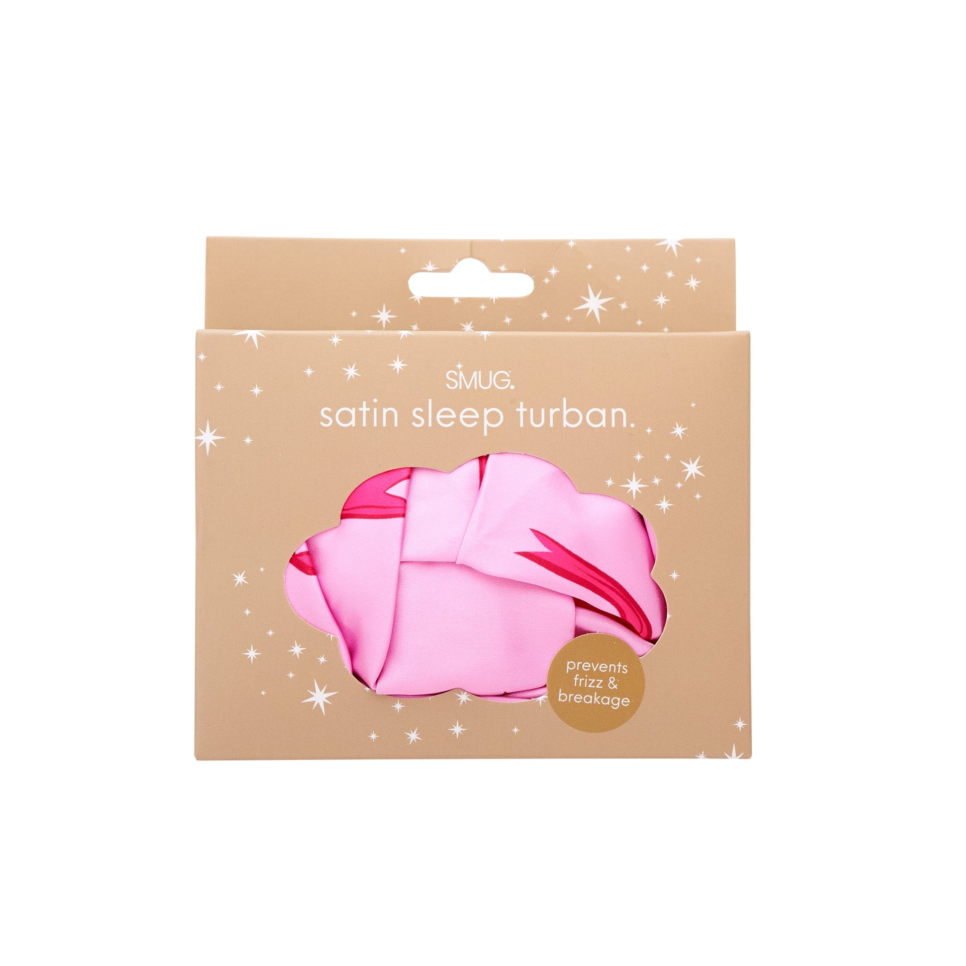 Satin Sleep Turban in Pink with Bows