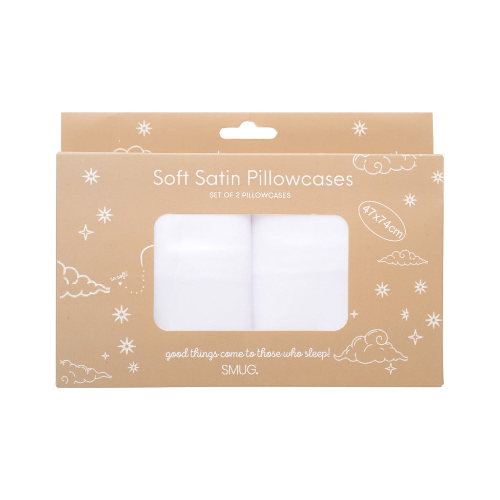 Soft Satin Pillowcase Set in Cloud White