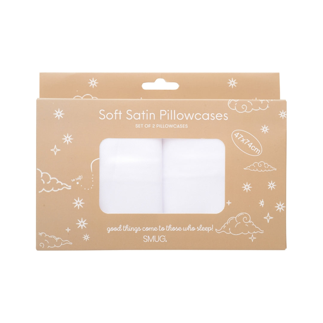 Soft Satin Pillowcase Set in Cloud White