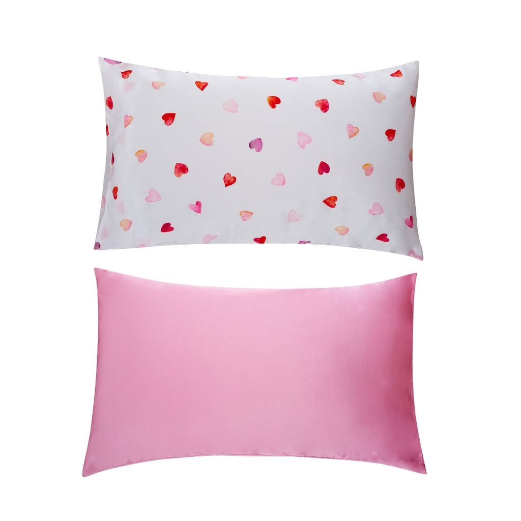 Soft Satin Pillowcase Set Loveheart