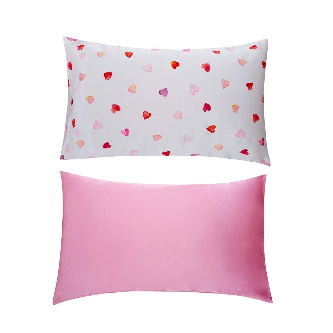 Soft Satin Pillowcase Set Loveheart