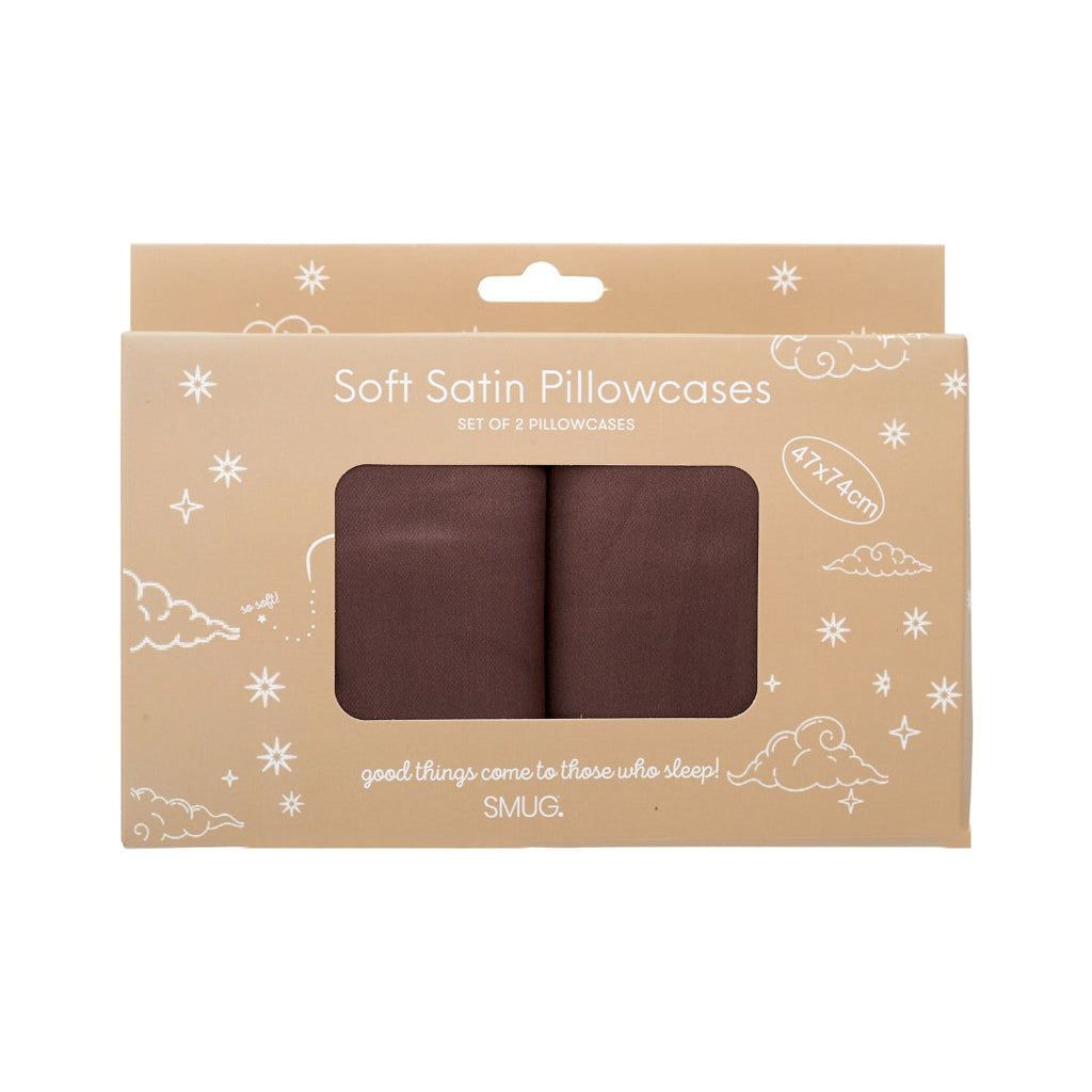 Soft Satin Pillowcase Set in Mocha