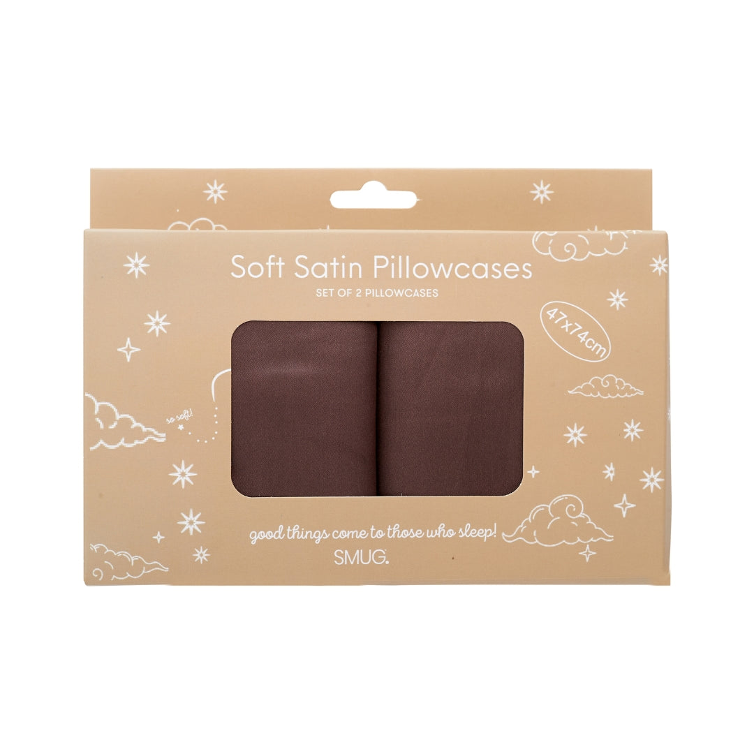 Soft Satin Pillowcase Set in Mocha