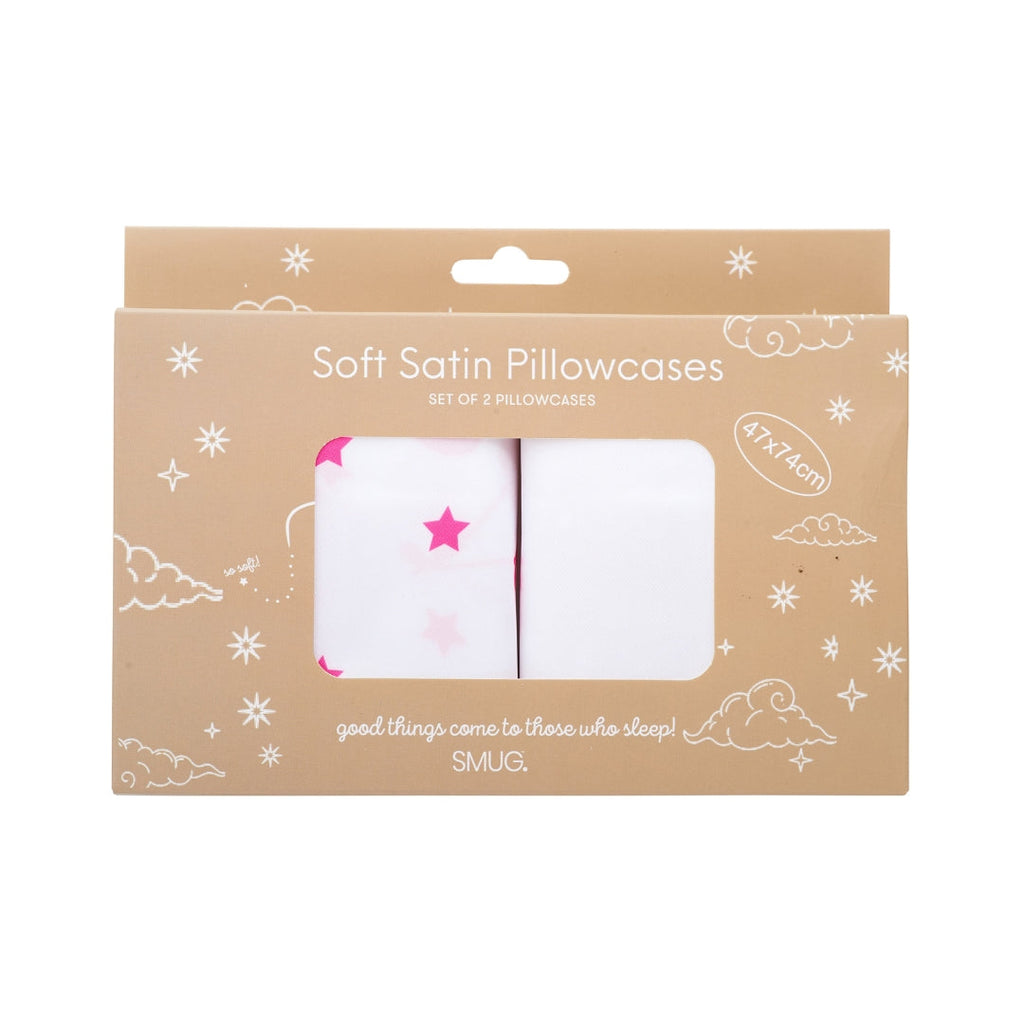 Soft Satin Pillowcase Set in Starlit Cherry