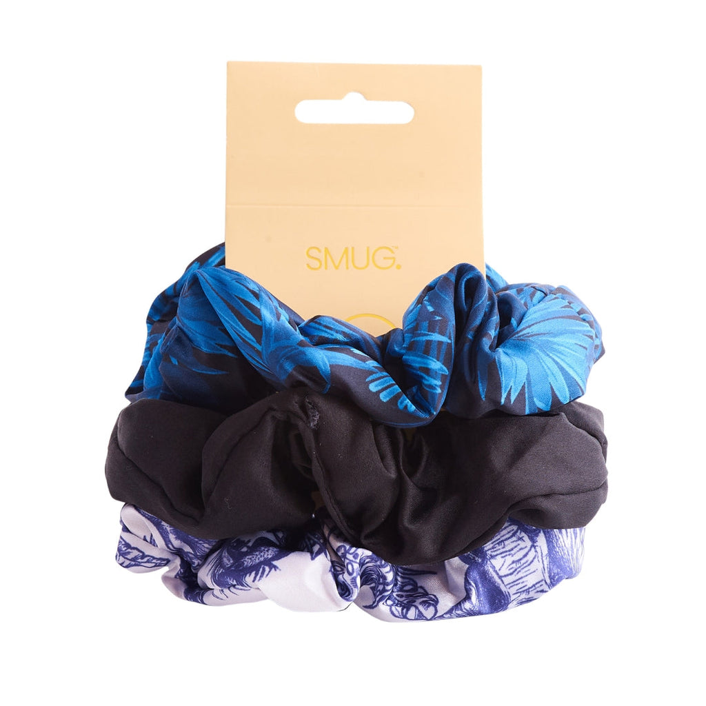 Cloud Satin Hair Scrunchie Set of 3 Elephant Noir