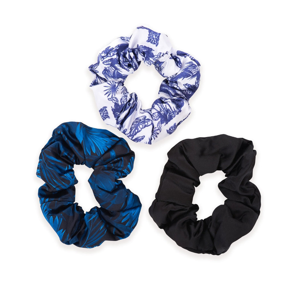 Cloud Satin Hair Scrunchie Set of 3 Elephant Noir