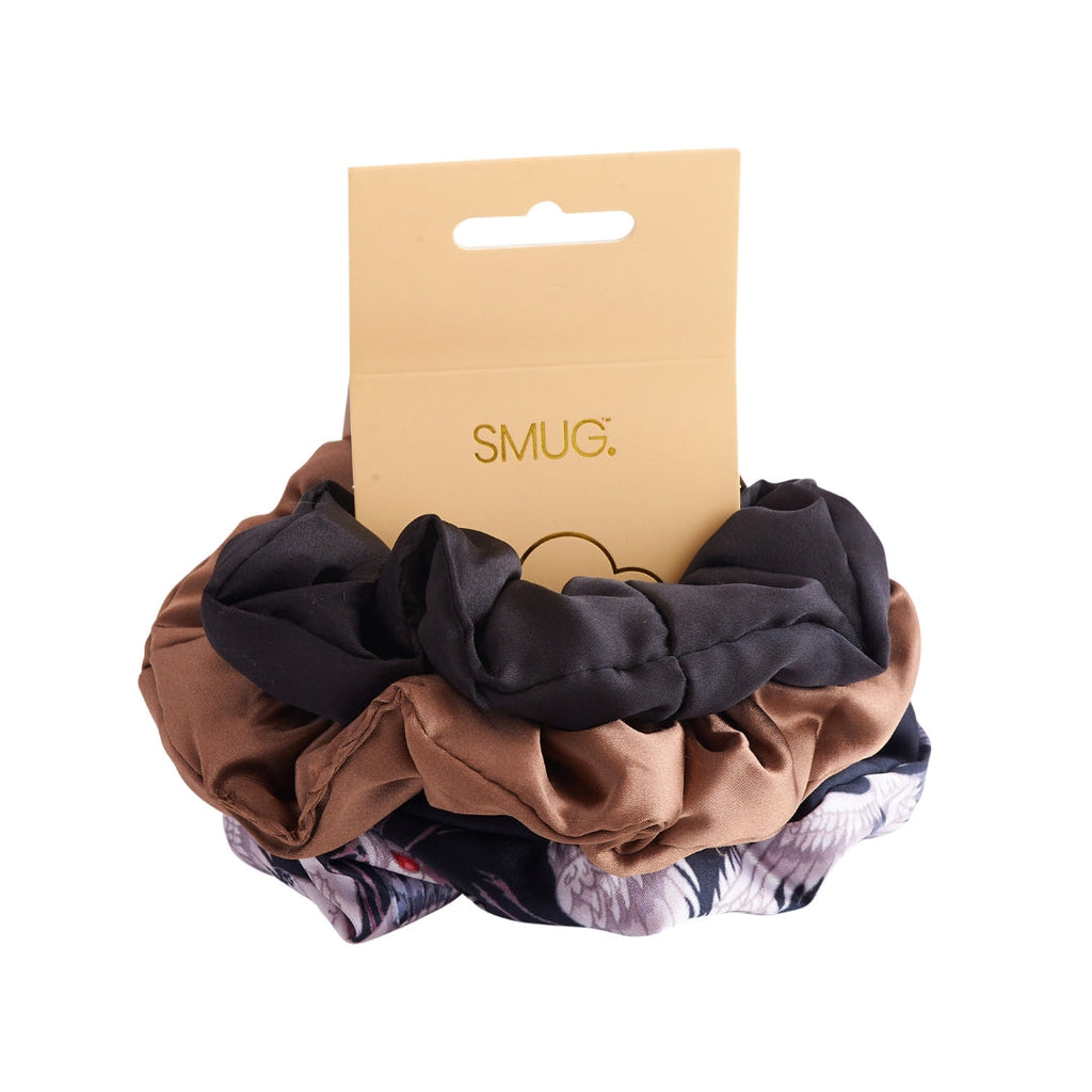 Cloud Satin Hair Scrunchie Set of 3 Moonlit Mocha