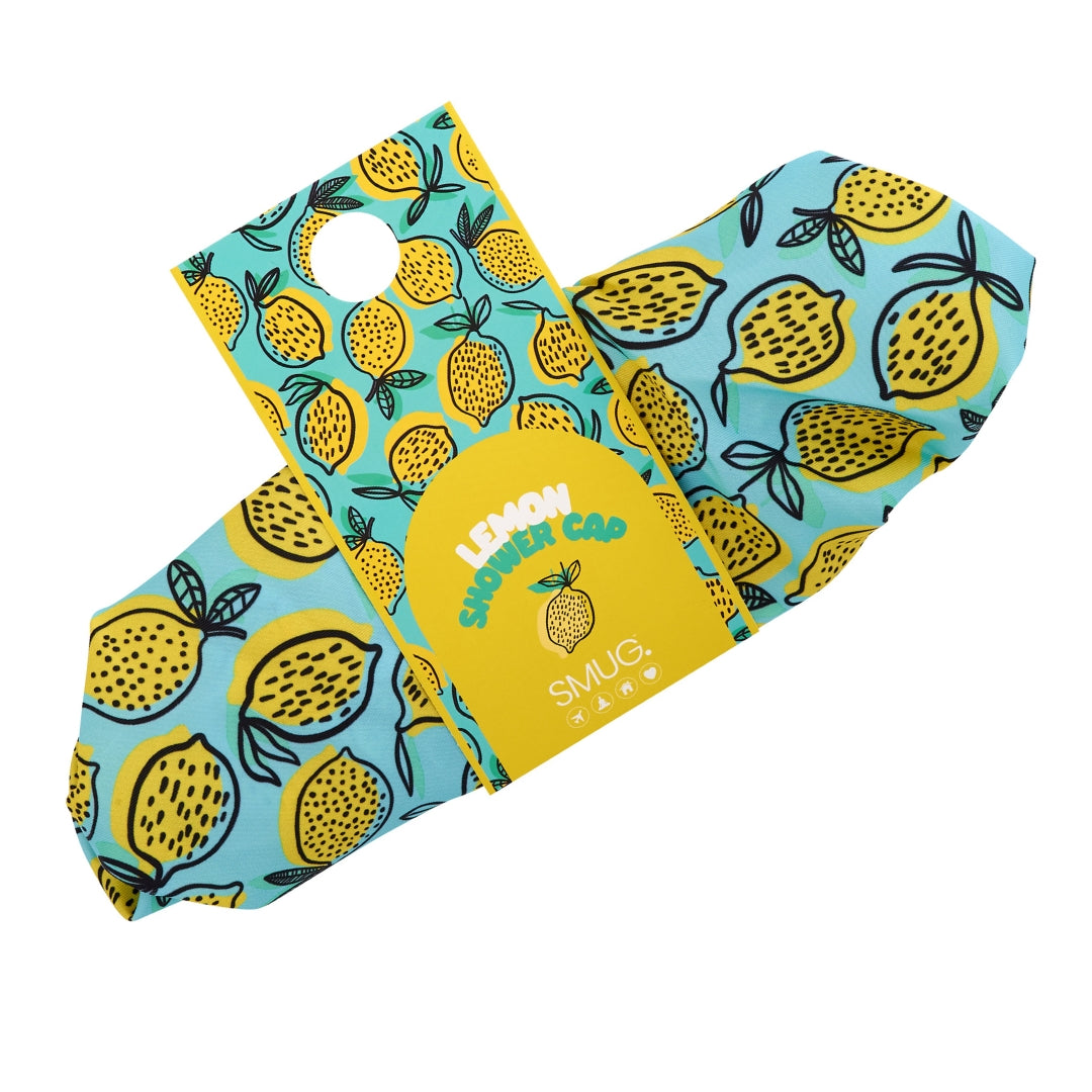 Lemon Print Shower Cap
