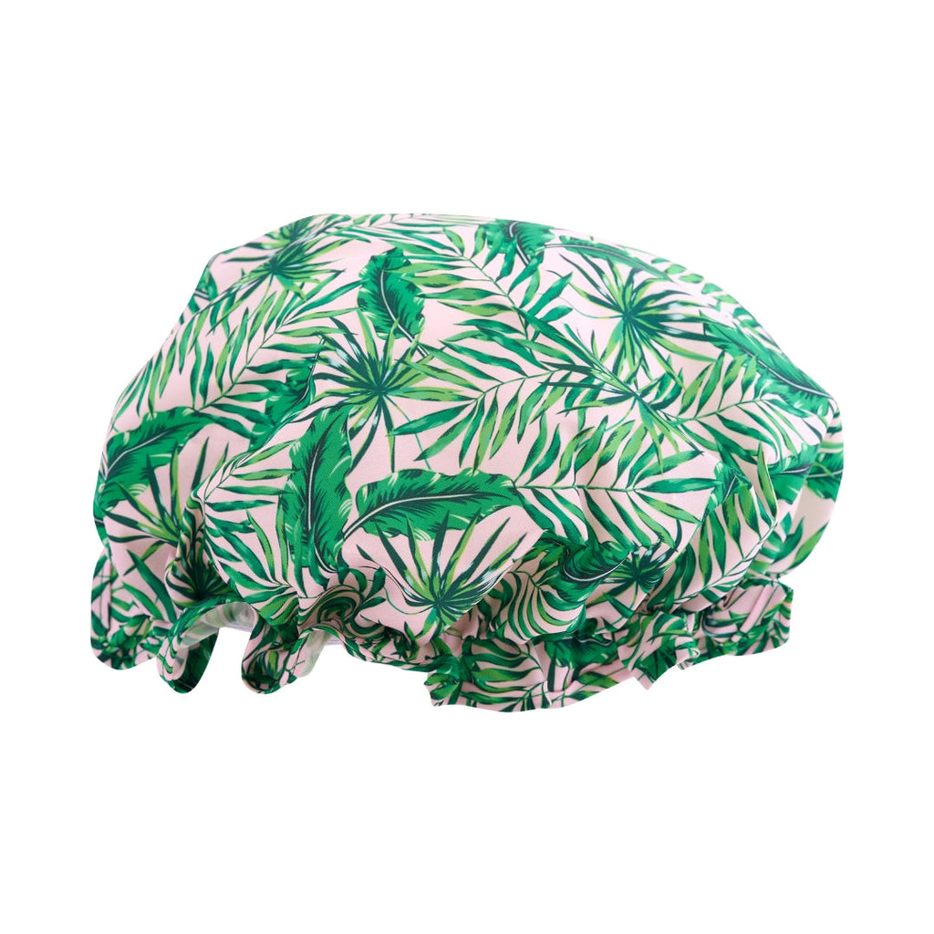 Palm Print Shower Cap in Green