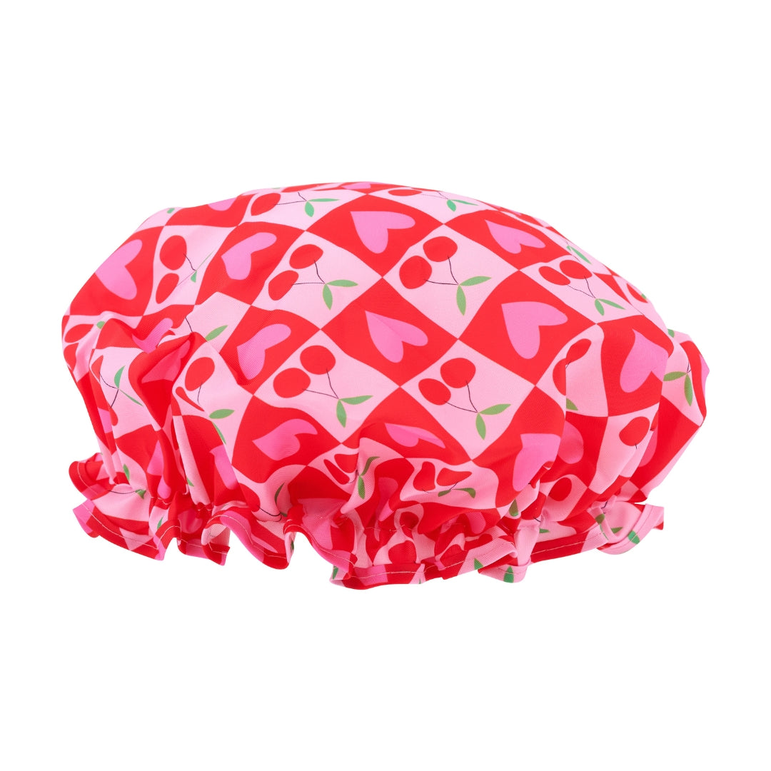 Sweet Cherry Print Shower Cap