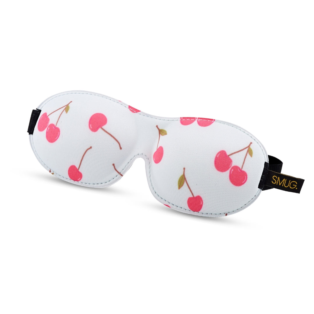 Contoured 3D Blackout Sleep Mask in Blue Cherries