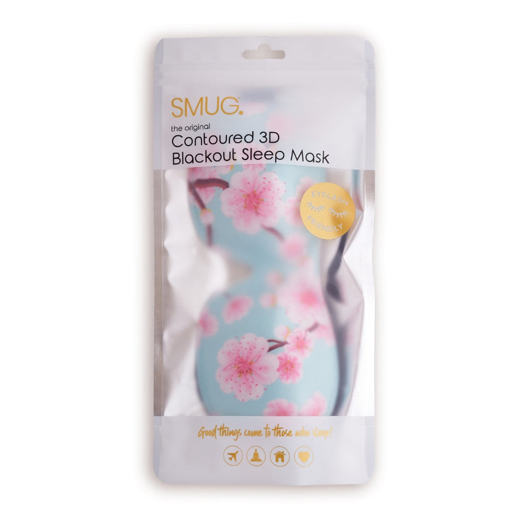Contoured 3D Blackout Sleep Mask in Cherry Blossom Print