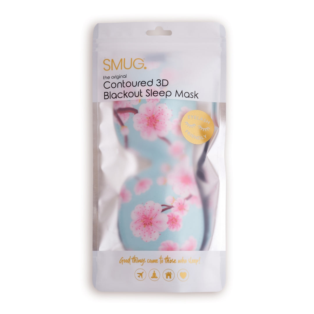 Contoured 3D Blackout Sleep Mask in Cherry Blossom Print