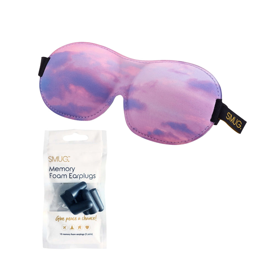 Contoured 3D Blackout Sleep Mask in Cloudy Sky