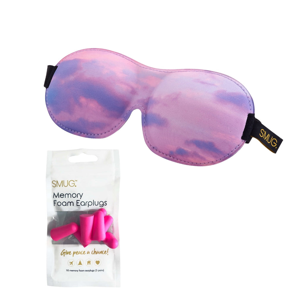 Contoured 3D Blackout Sleep Mask in Cloudy Sky