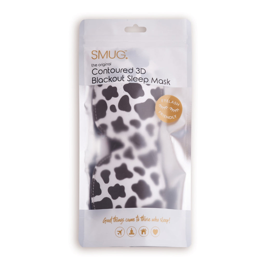 Contoured 3D Blackout Sleep Mask in Cow Print