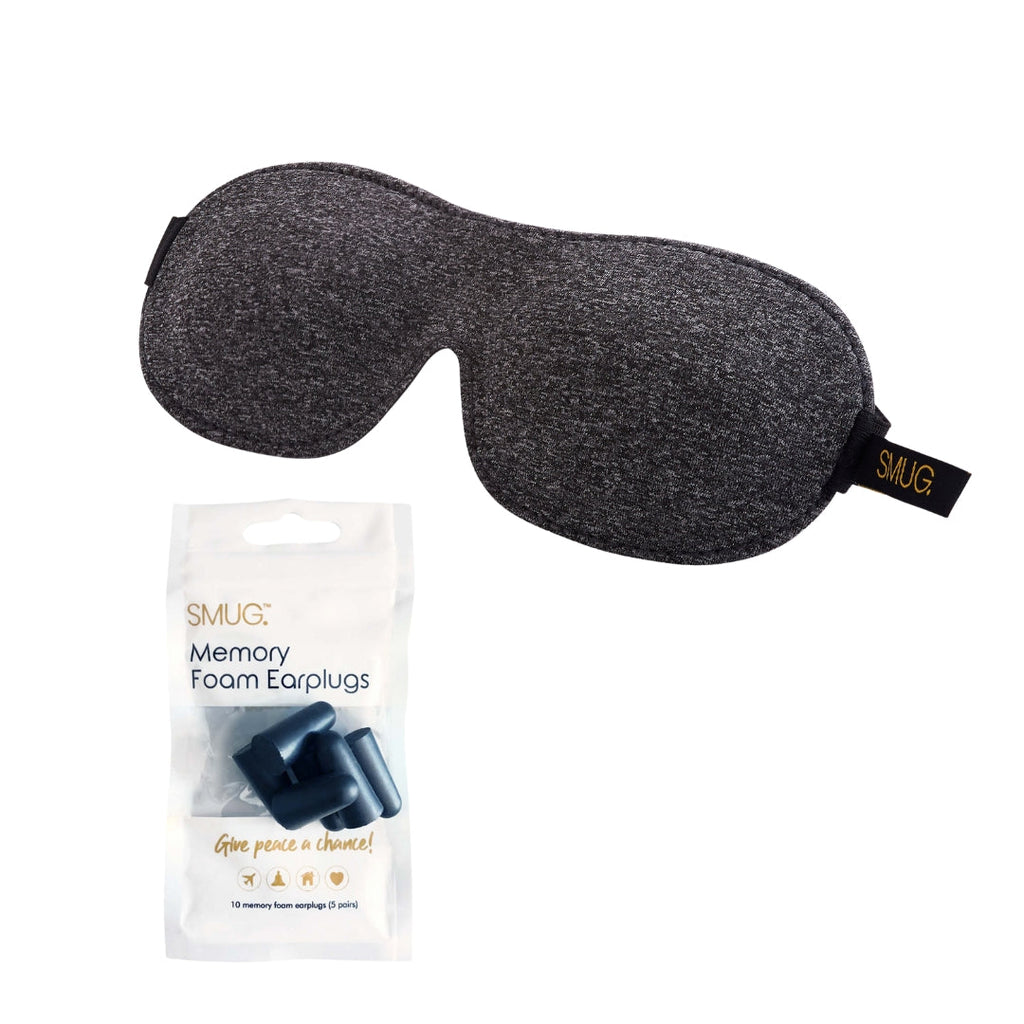 Contoured 3D Blackout Sleep Mask in Dark Grey Marl