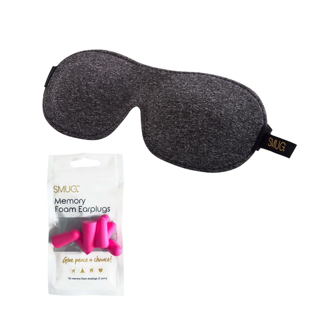 Contoured 3D Blackout Sleep Mask in Dark Grey Marl