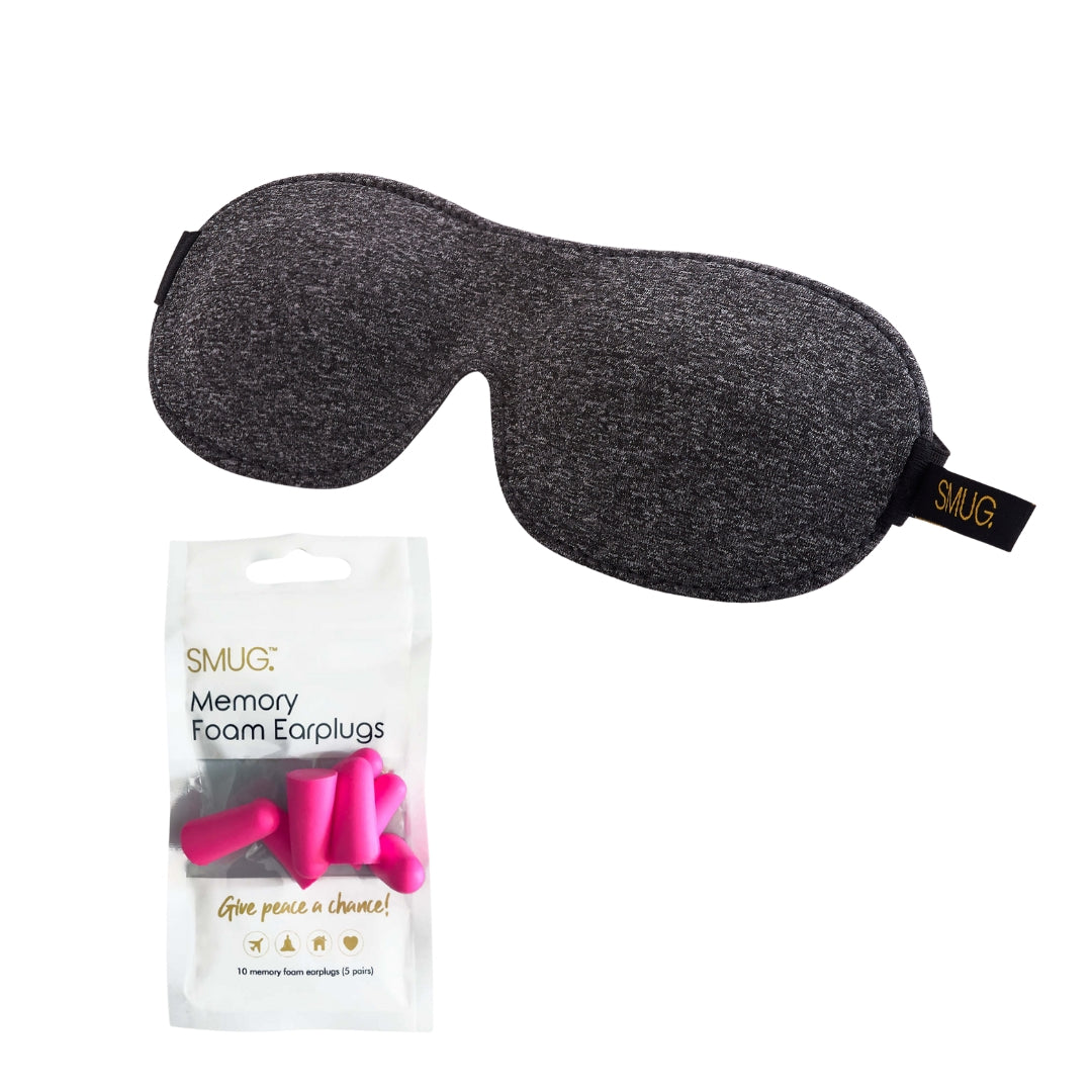 Contoured 3D Blackout Sleep Mask in Dark Grey Marl