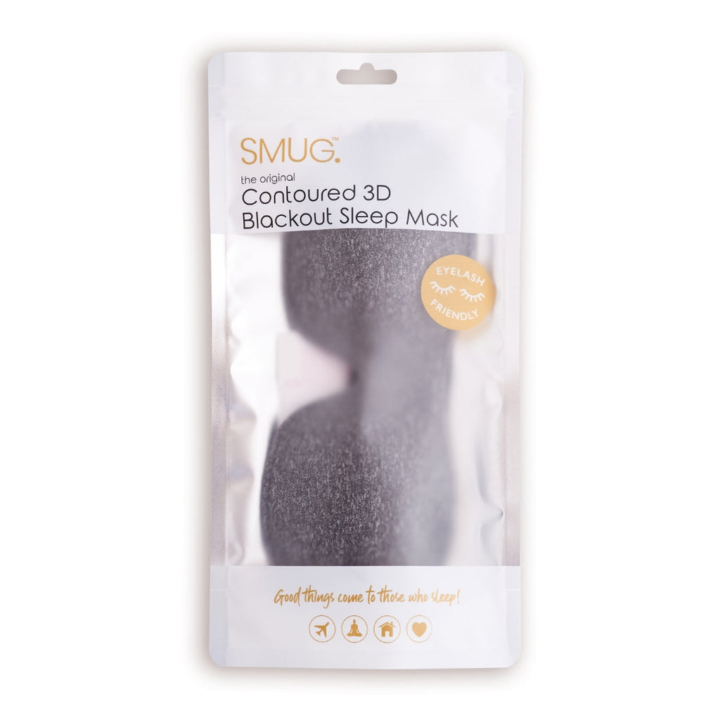 Contoured 3D Blackout Sleep Mask in Dark Grey Marl
