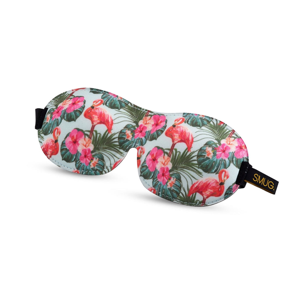 Contoured 3D Blackout Sleep Mask in Flamingo Print