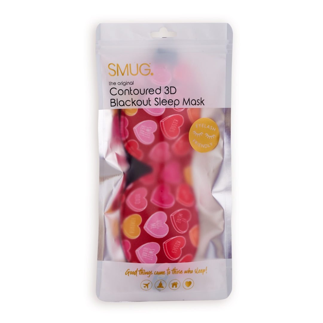 Contoured 3D Blackout Sleep Mask in Heart Sweets