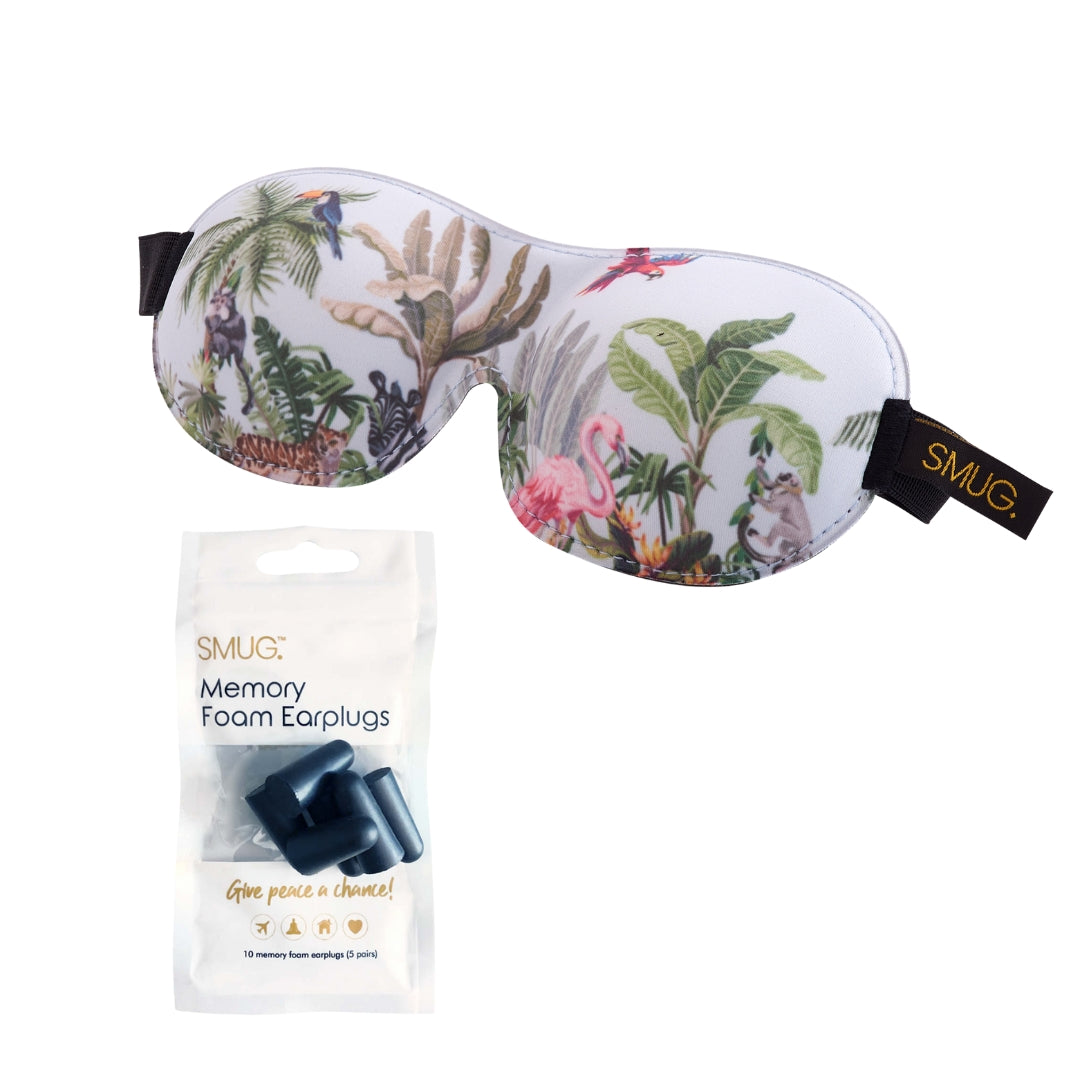 Contoured 3D Blackout Sleep Mask in Jungle Print