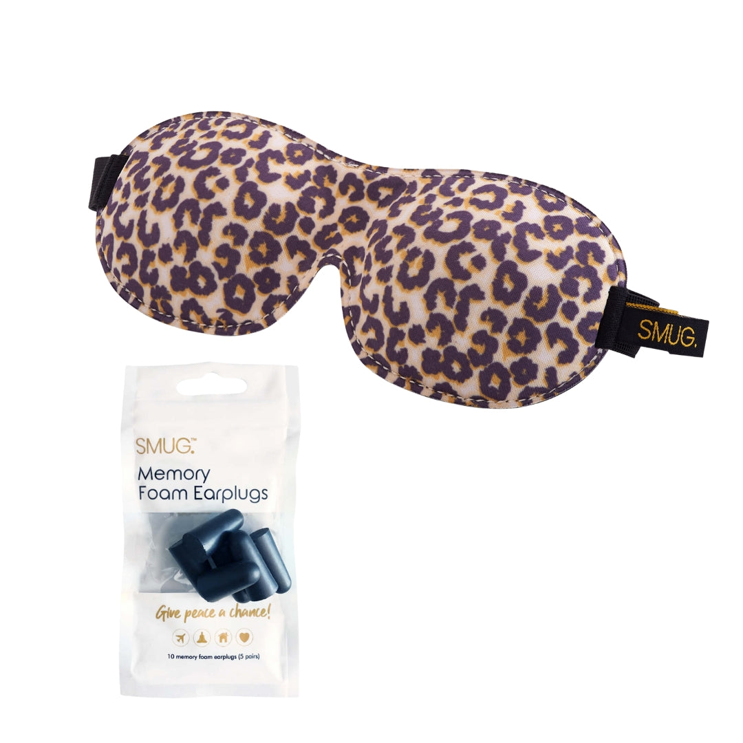 Contoured 3D Blackout Sleep Mask in Leopard Print
