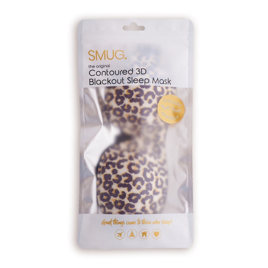 Contoured 3D Blackout Sleep Mask in Leopard Print