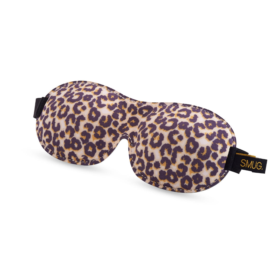 Contoured 3D Blackout Sleep Mask in Leopard Print
