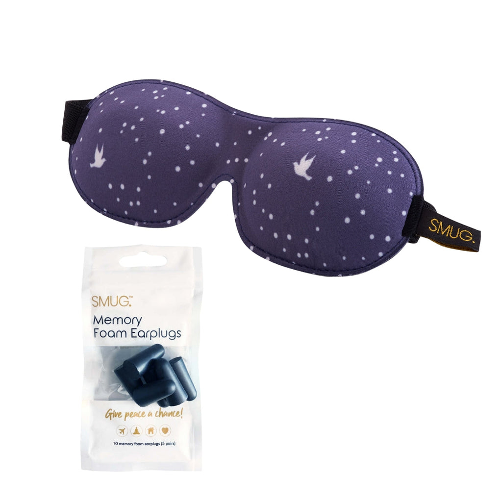 Contoured 3D Blackout Sleep Mask in Night Sky Print