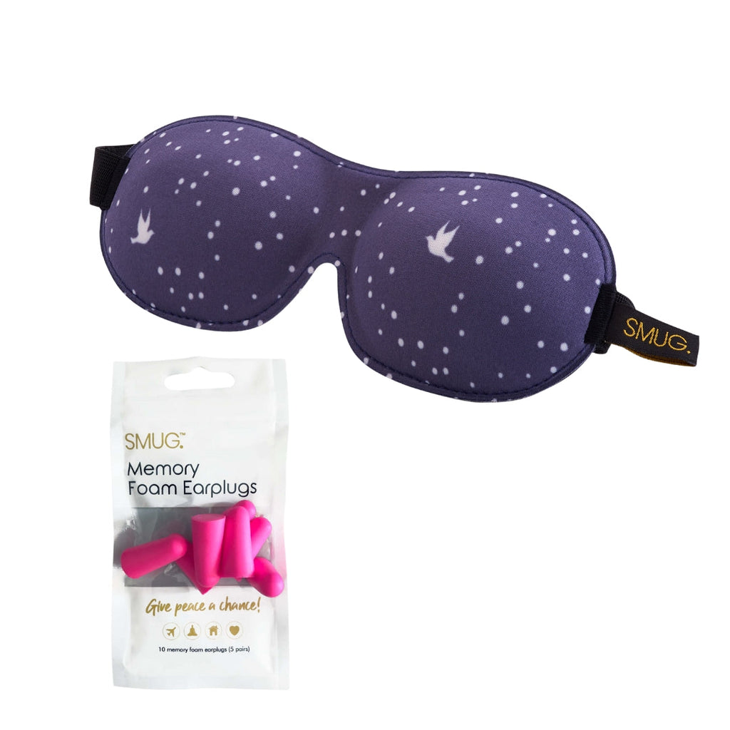 Contoured 3D Blackout Sleep Mask in Night Sky Print