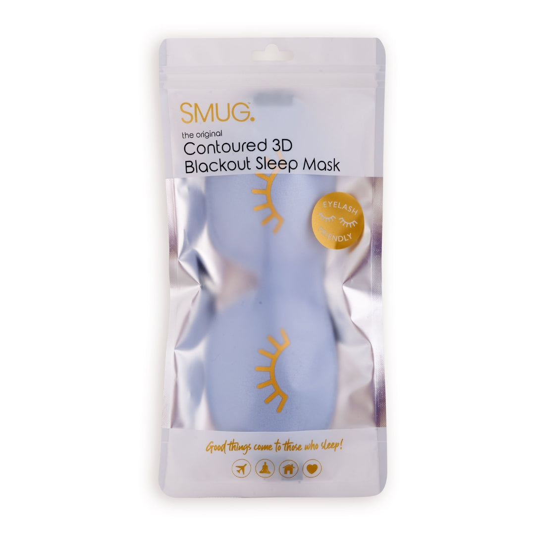 Contoured 3D Blackout Sleep Mask in Baby Blue