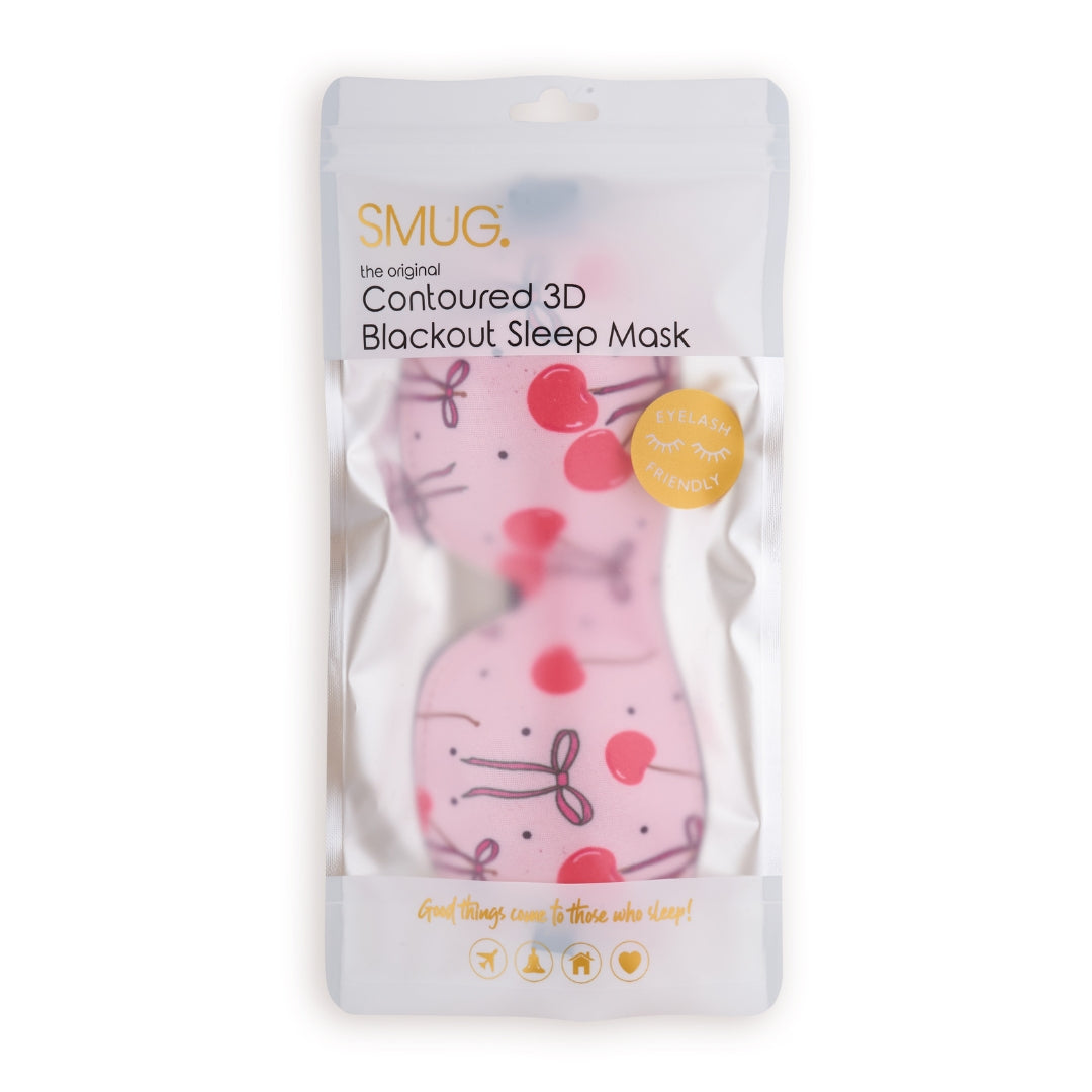 Contoured 3D Blackout Sleep Mask in Pink Cherries