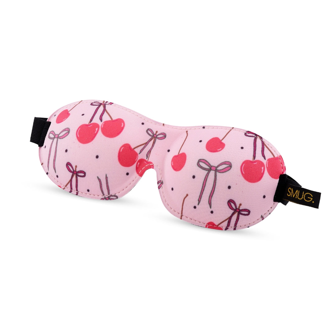 Contoured 3D Blackout Sleep Mask in Pink Cherries