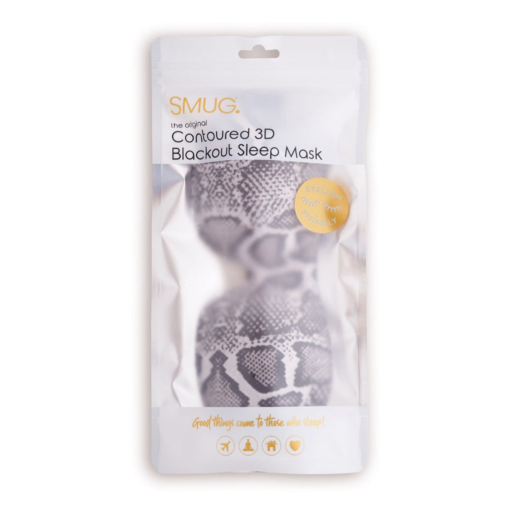Contoured 3D Blackout Sleep Mask in Snake Print