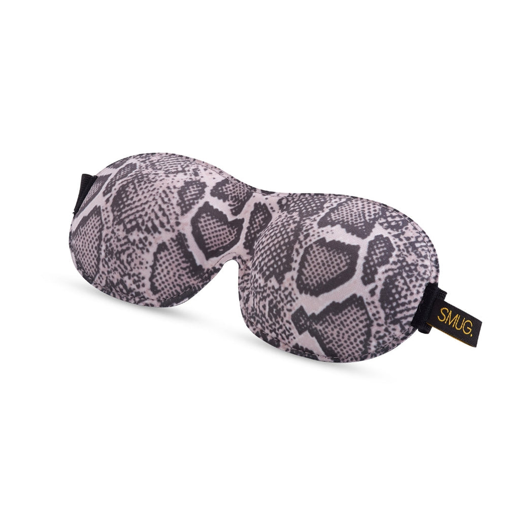 Contoured 3D Blackout Sleep Mask in Snake Print