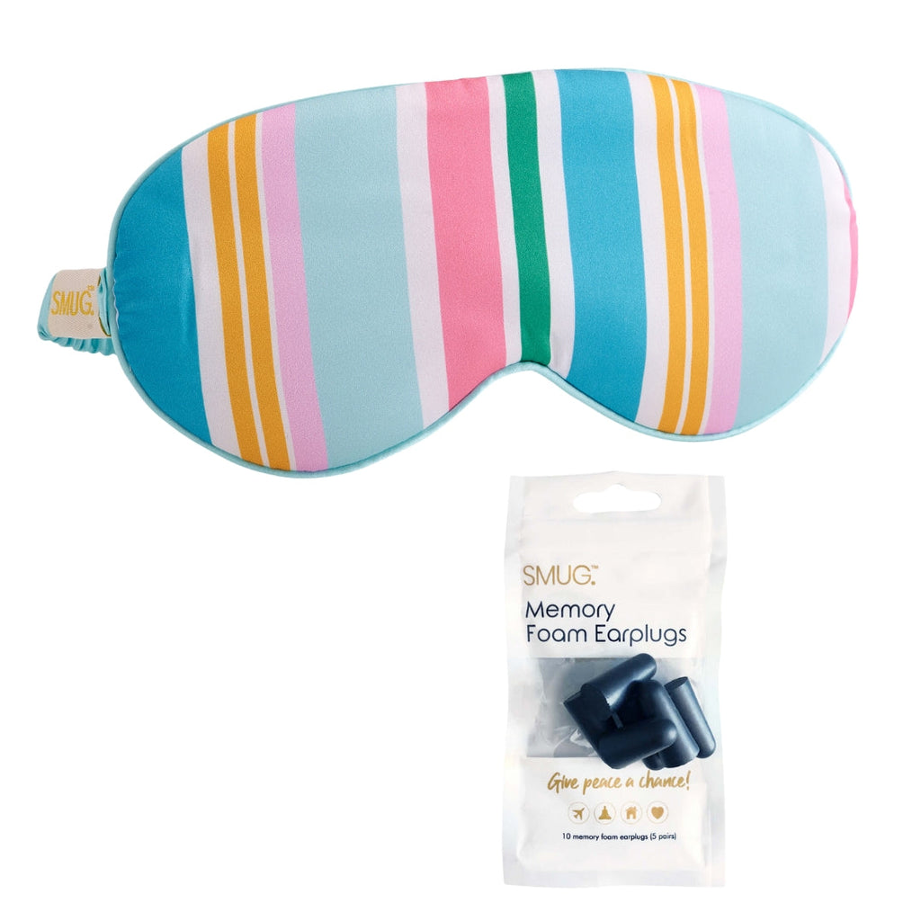 Satin Sleep Mask in Bold Stripe Print