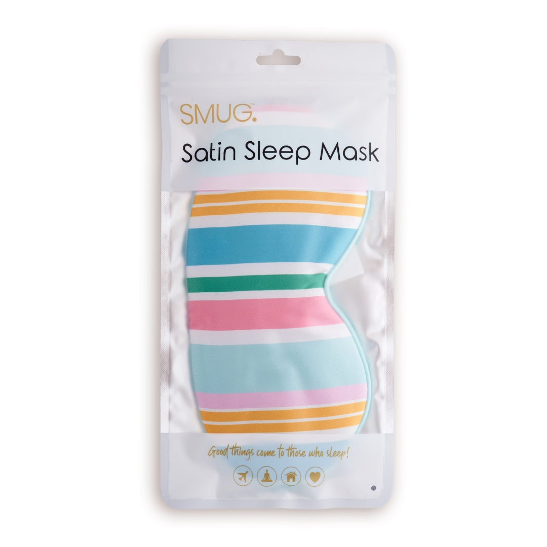 Satin Sleep Mask in Bold Stripe Print