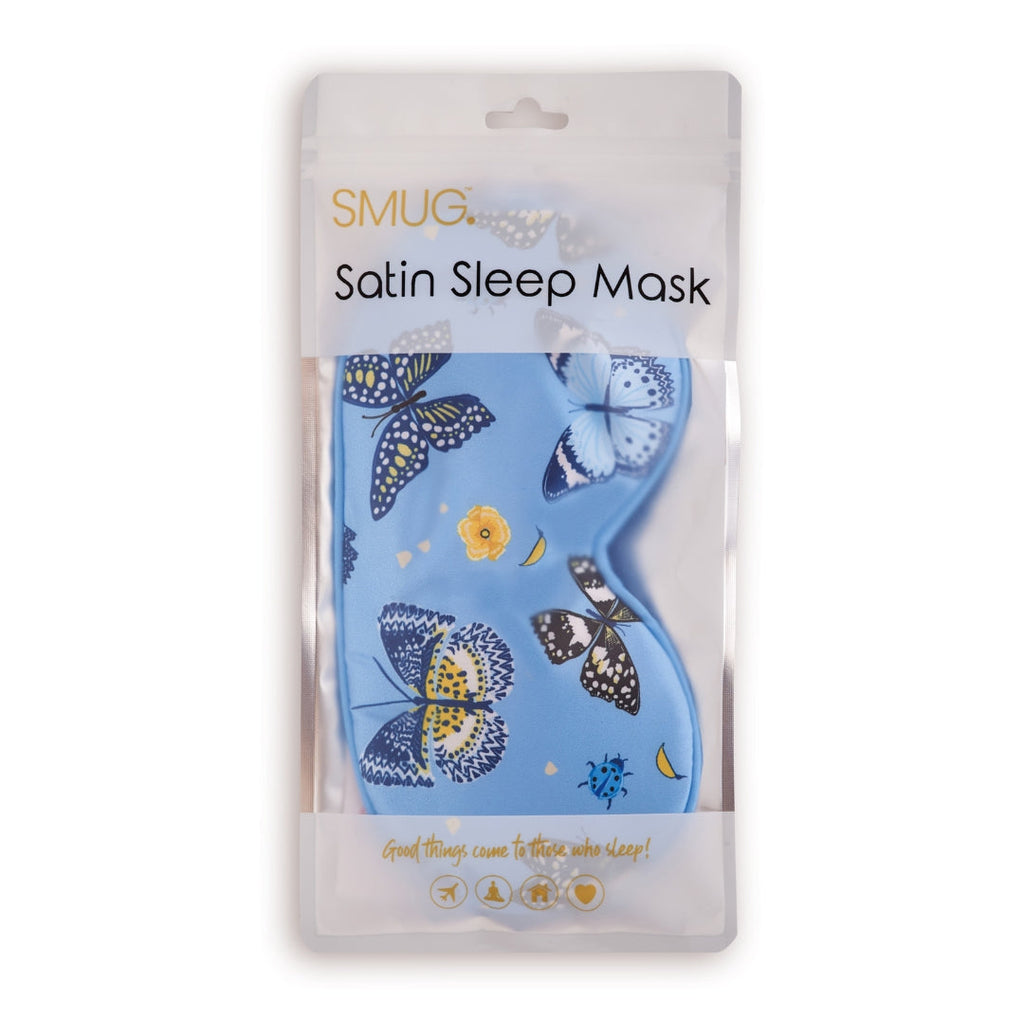 Satin Sleep Mask in Butterflies Print