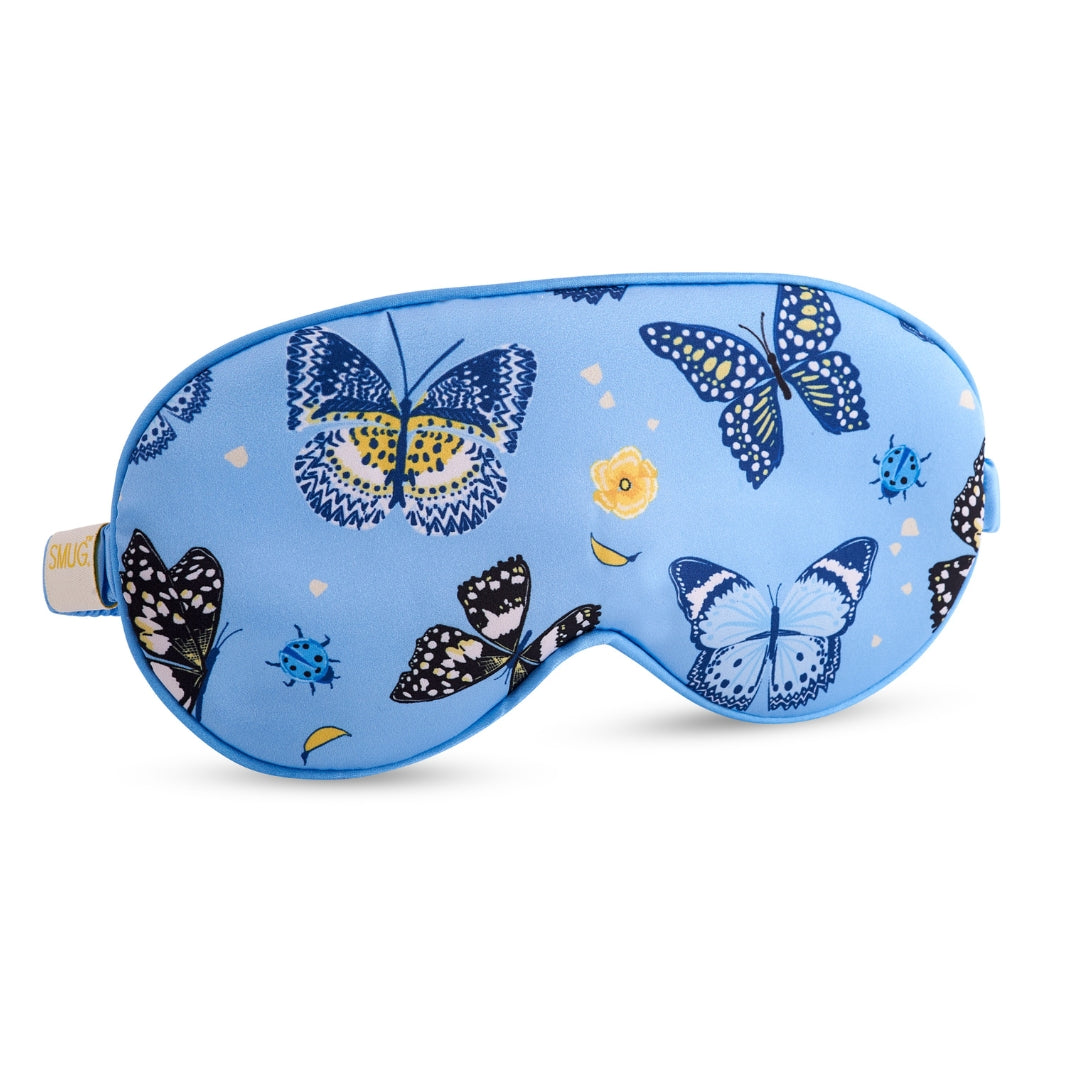 Satin Sleep Mask in Butterflies Print