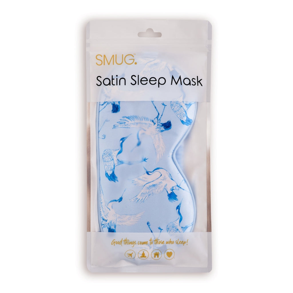 Satin Sleep Mask in Cranes Print