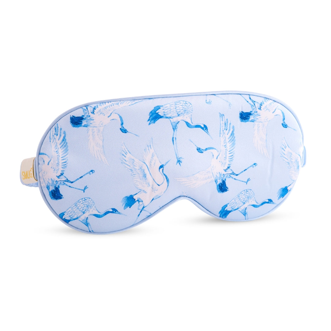 Satin Sleep Mask in Cranes Print