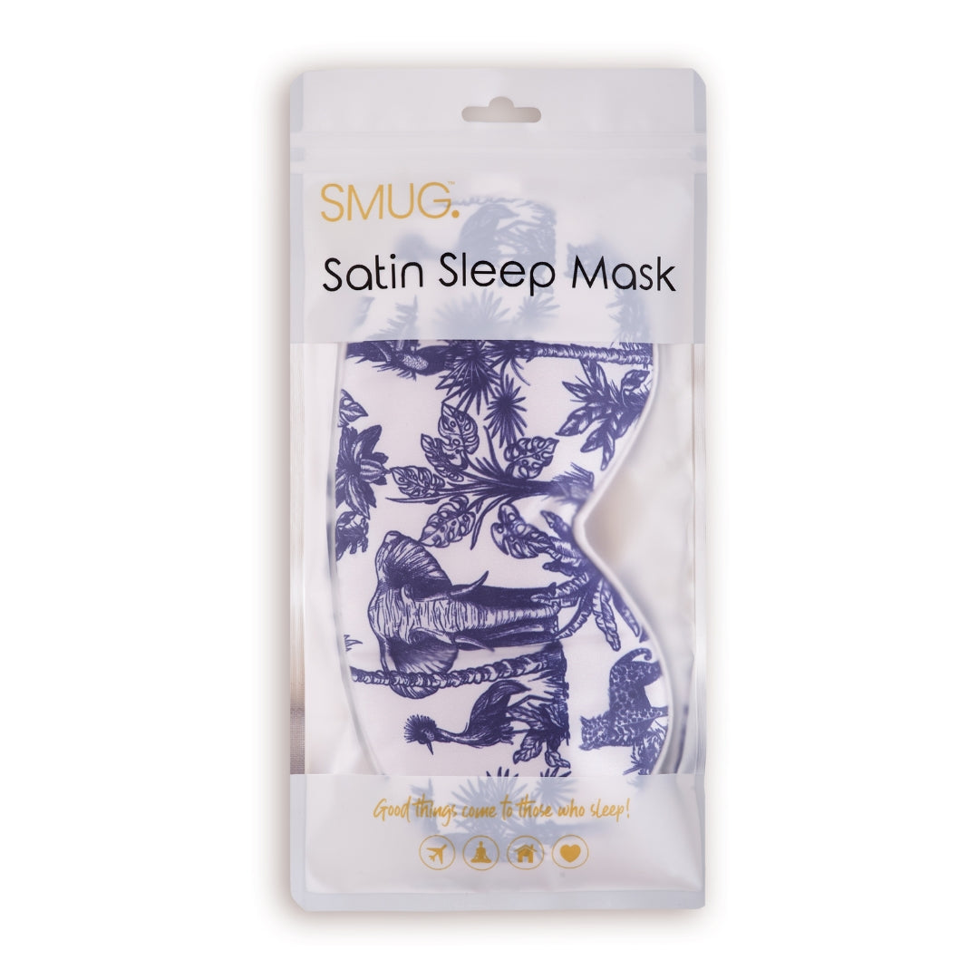 Satin Sleep Mask in Elephant Print